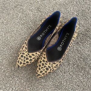 Rothy's The Point Flats In Retired Leopard Print Flat Ballet Shoe 7.5 Women’s